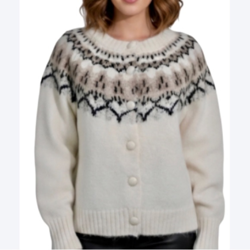 NWT Joie Fair Isle Cardigan sweater.